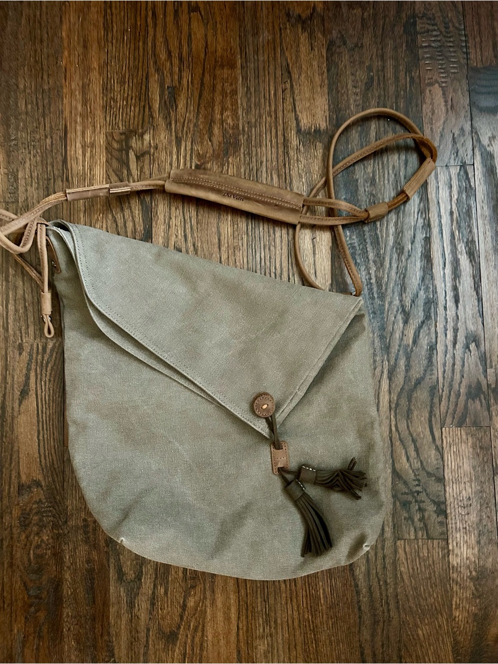 DeVan Canvas & Leather Crossbody/Shoulder Bag- Brown BOHO Minimalist